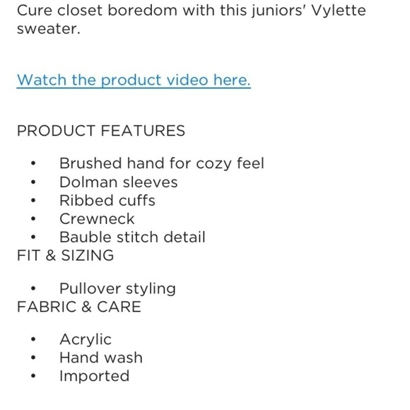 Vylette Bauble stitch heather gray sweater jrs. XXL NWT - Picture 3 of 14